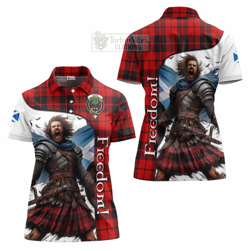 Tartan Vibes Clothing Hogg (Hog) Crest Tartan Women's Polo Shirt Inspired by the Freedom of Scottish Warrior