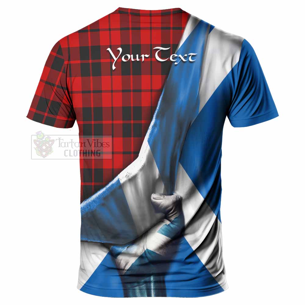 Tartan Vibes Clothing Hogg (Hog) Tartan T-Shirt with Family Crest Scotland Patriotic Style