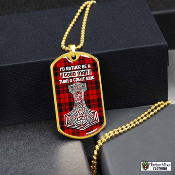 Hogg (Hog) Tartan Dog Tag Necklace Viking Mjolnir Style