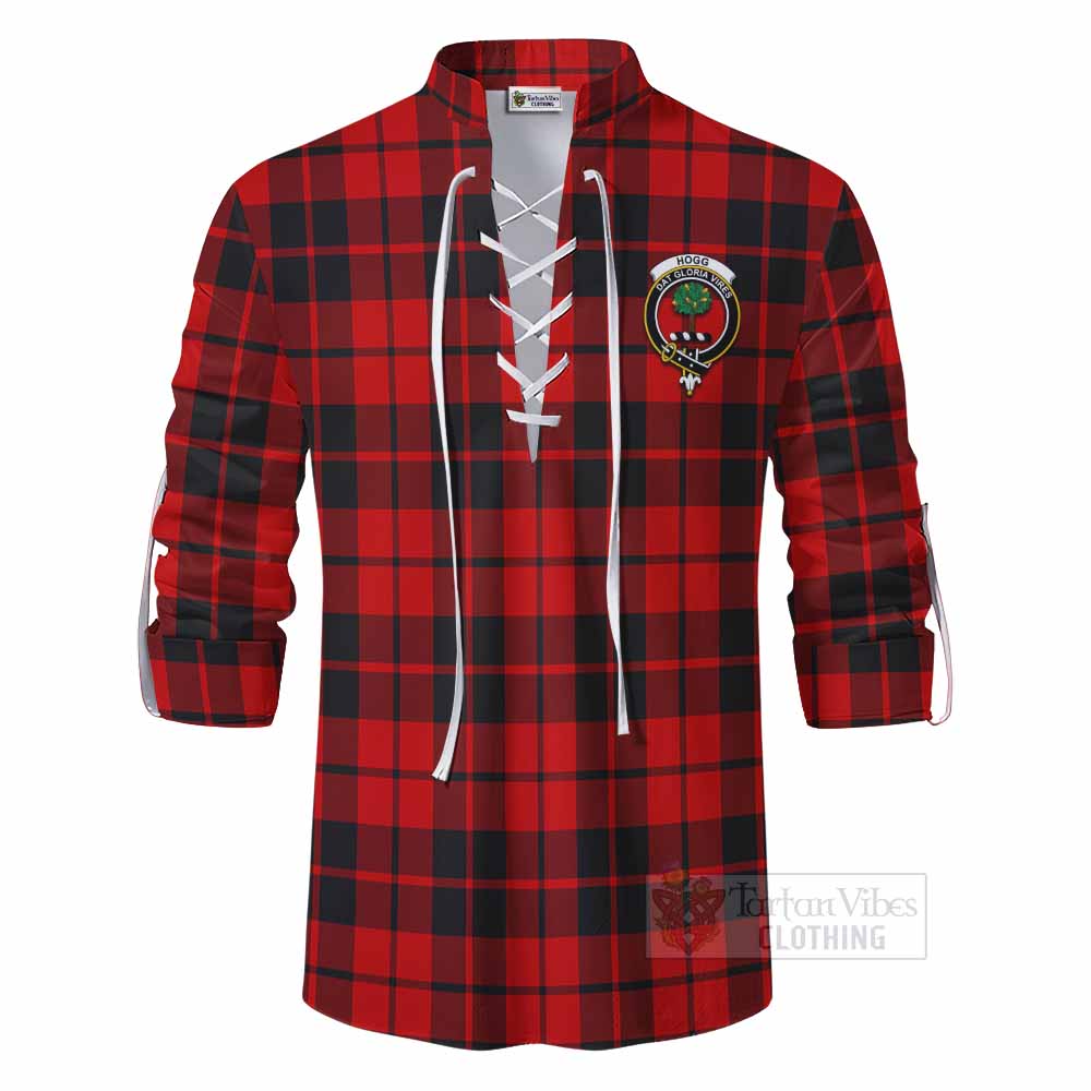 Tartan Vibes Clothing Hogg (Hog) Tartan Ghillie Kilt Shirt with Family Crest DNA In Me Style