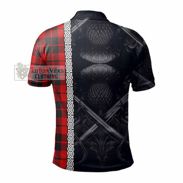 Hogg (Hog) Tartan Polo Shirt with Family Crest Cross Sword Thistle Celtic Vibes