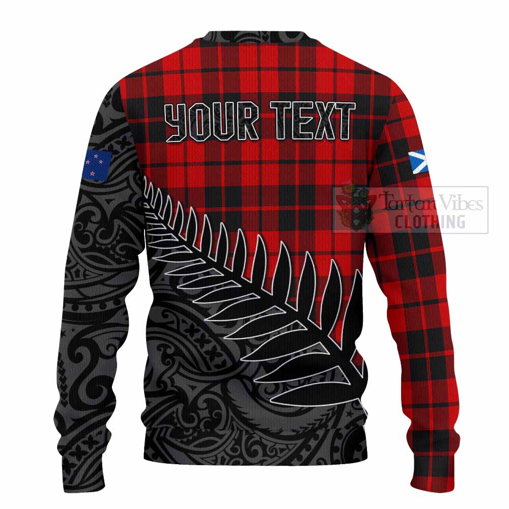 Tartan Vibes Clothing Hogg (Hog) Crest Tartan Knitted Sweater with New Zealand Silver Fern Half Style