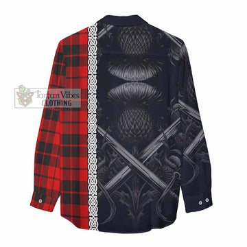 Hogg (Hog) Tartan Women's Casual Shirt with Family Crest Cross Sword Thistle Celtic Vibes