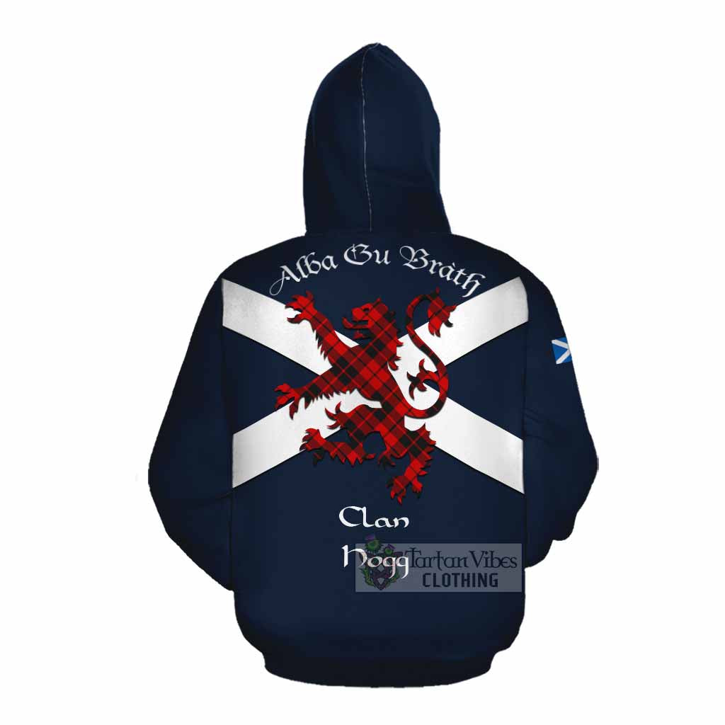 Tartan Vibes Clothing Hogg (Hog) Tartan Lion Rampant Cotton Hoodie Proudly Display Your Heritage with Alba Gu Brath and Clan Name