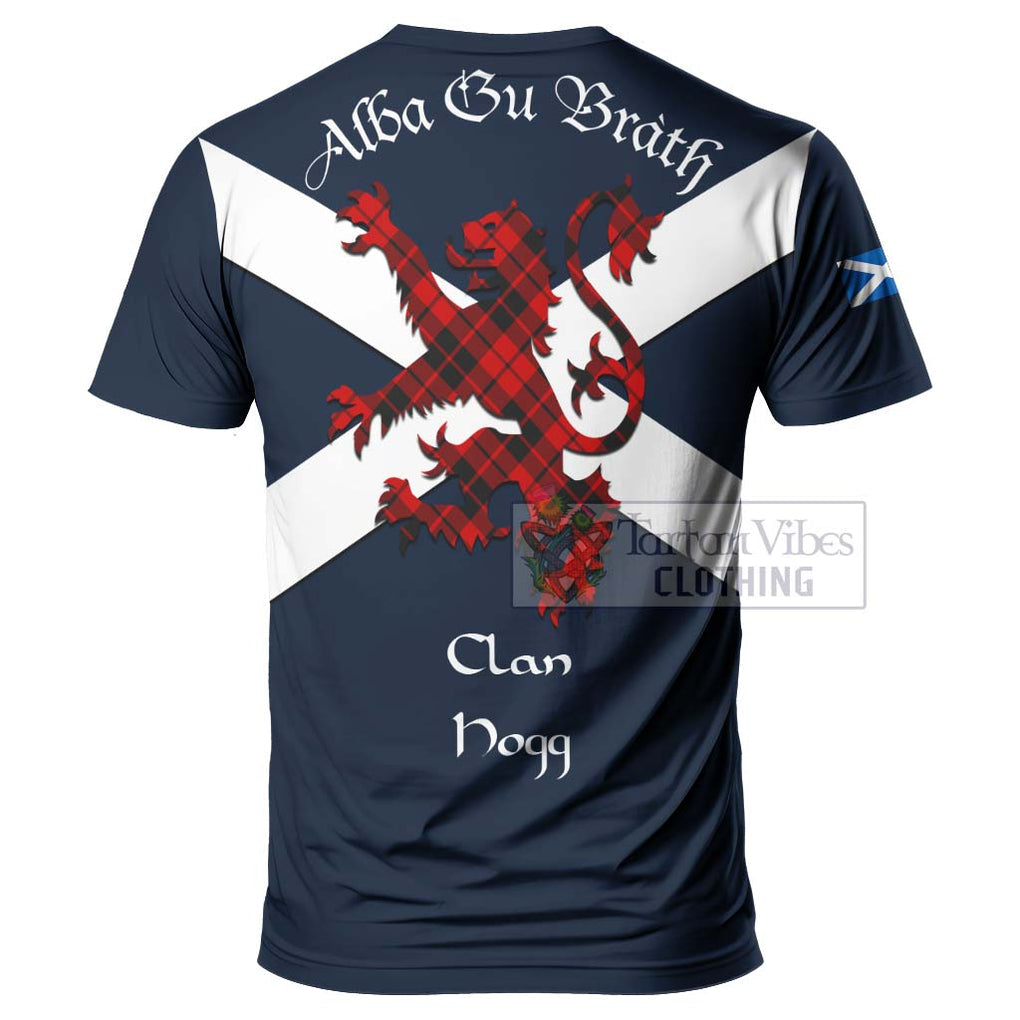 Tartan Vibes Clothing Hogg (Hog) Tartan Lion Rampant T-Shirt – Proudly Display Your Heritage with Alba Gu Brath and Clan Name