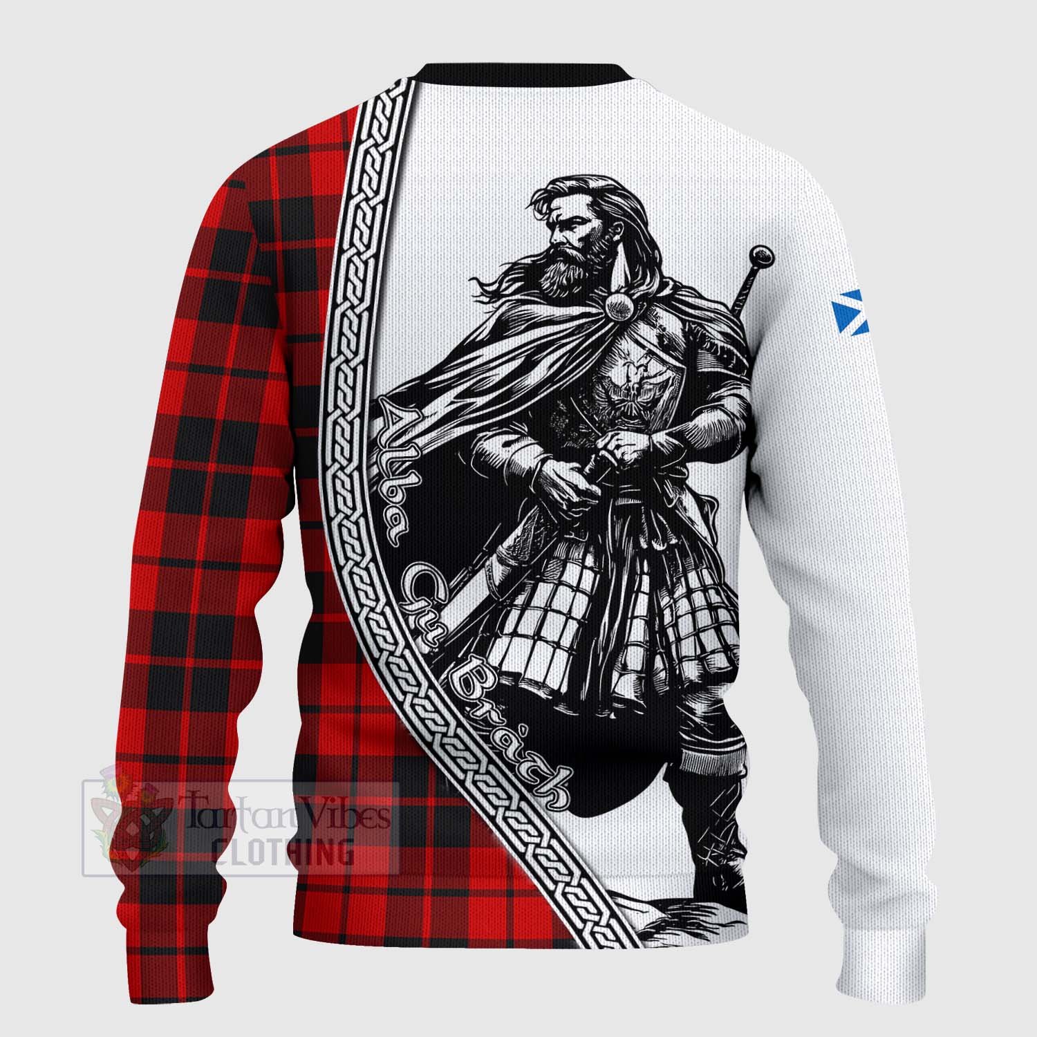 Tartan Vibes Clothing Hogg (Hog) Tartan Clan Crest Knitted Sweater with Highlander Warrior Celtic Style