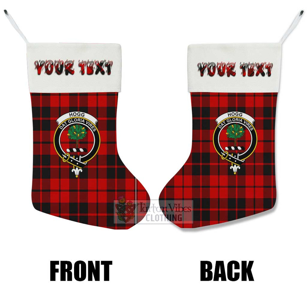 Tartan Vibes Clothing Hogg (Hog) Tartan Family Crest Christmas Stocking with Personalized Text