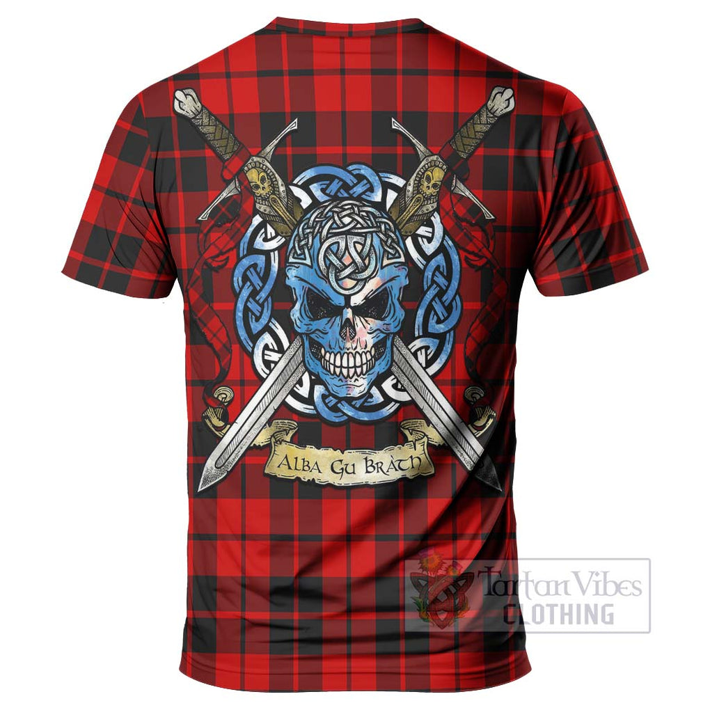 Tartan Vibes Clothing Hogg (Hog) Tartan T-Shirt with Family Crest Celtic Skull Style