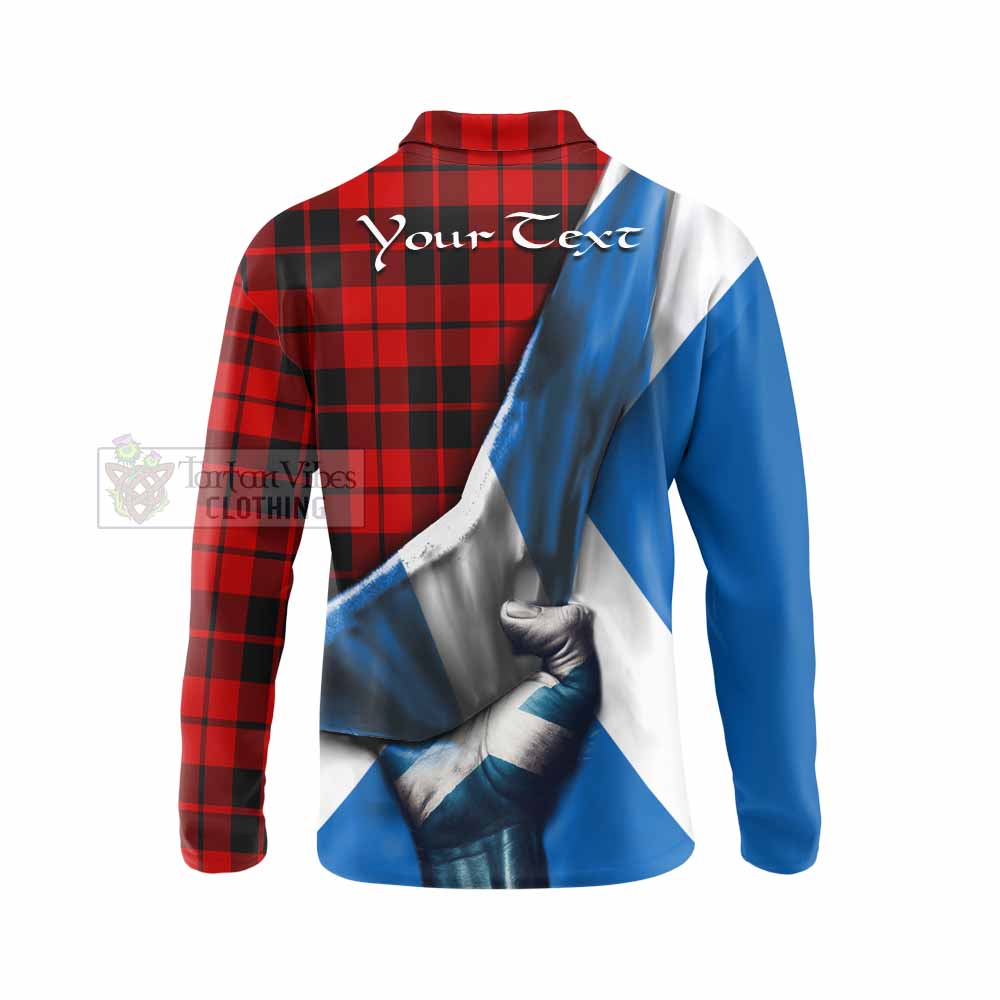 Tartan Vibes Clothing Hogg (Hog) Tartan Long Sleeve Polo Shirt with Family Crest Scotland Patriotic Style