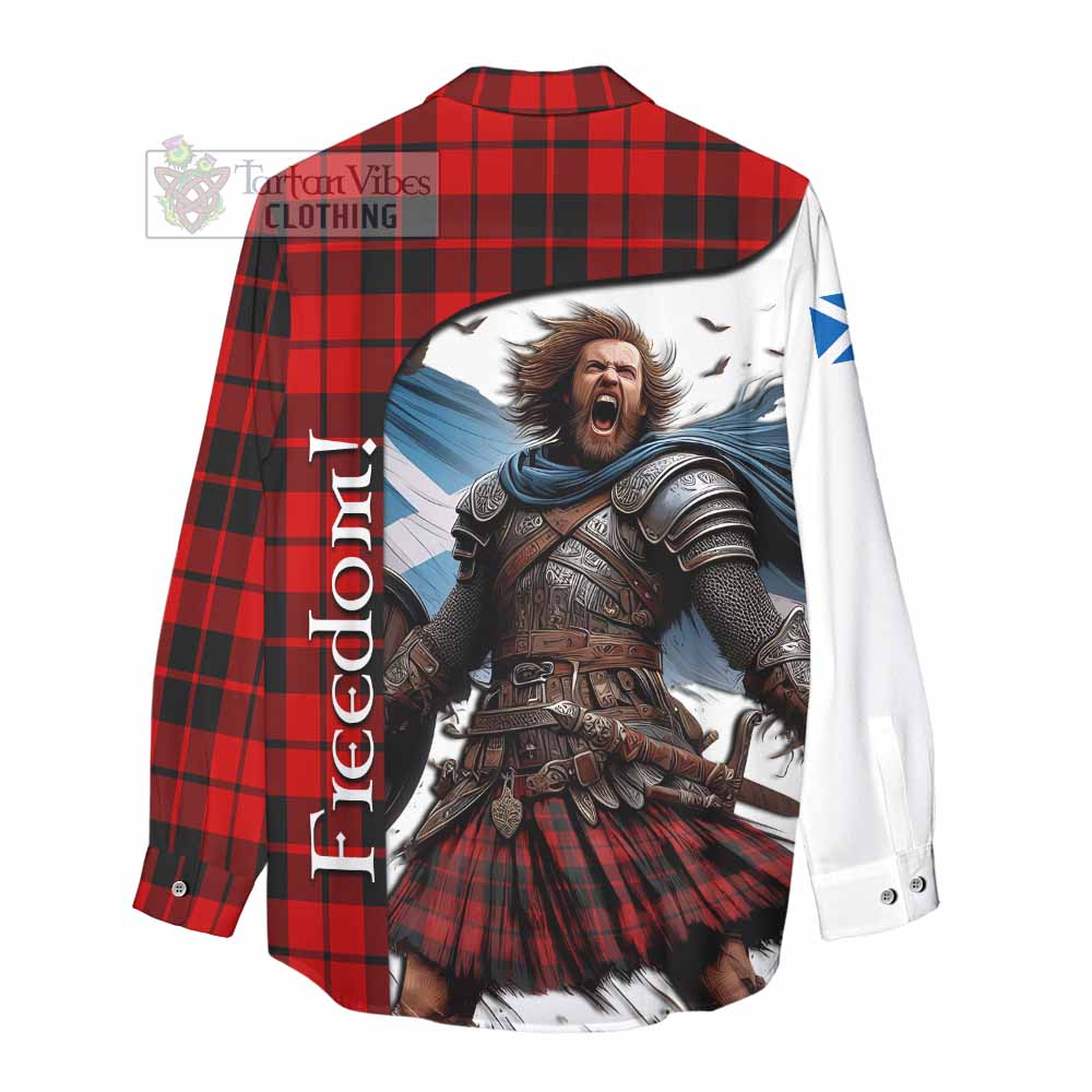 Tartan Vibes Clothing Hogg (Hog) Crest Tartan Women's Casual Shirt Inspired by the Freedom of Scottish Warrior