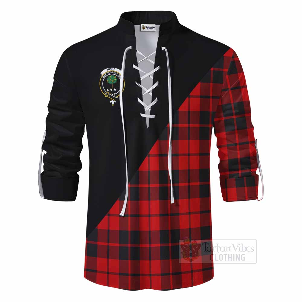 Tartan Vibes Clothing Hogg (Hog) Tartan Ghillie Kilt Shirt with Family Crest and Military Logo Style