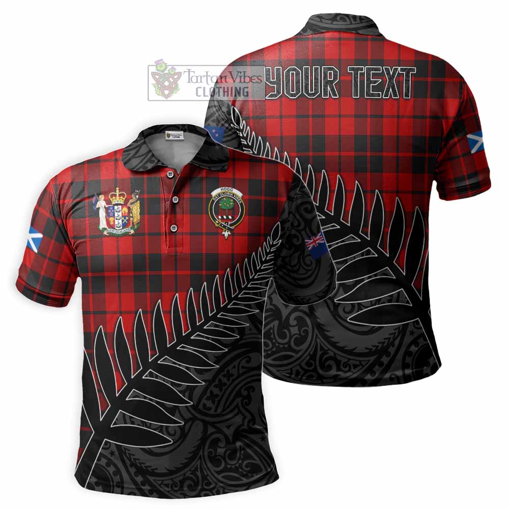 Hogg (Hog) Crest Tartan Polo Shirt with New Zealand Silver Fern Half Style