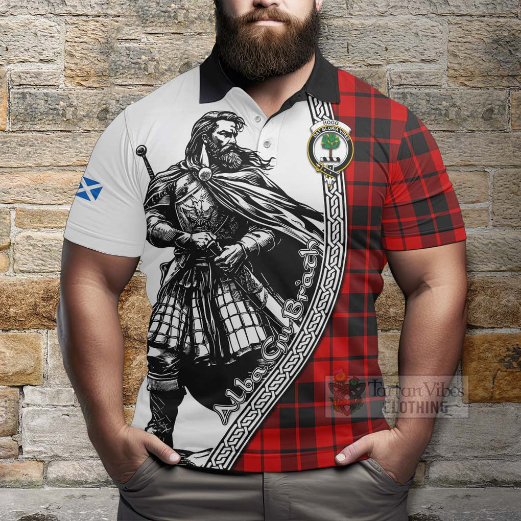 Tartan Vibes Clothing Hogg (Hog) Tartan Clan Crest Polo Shirt with Highlander Warrior Celtic Style