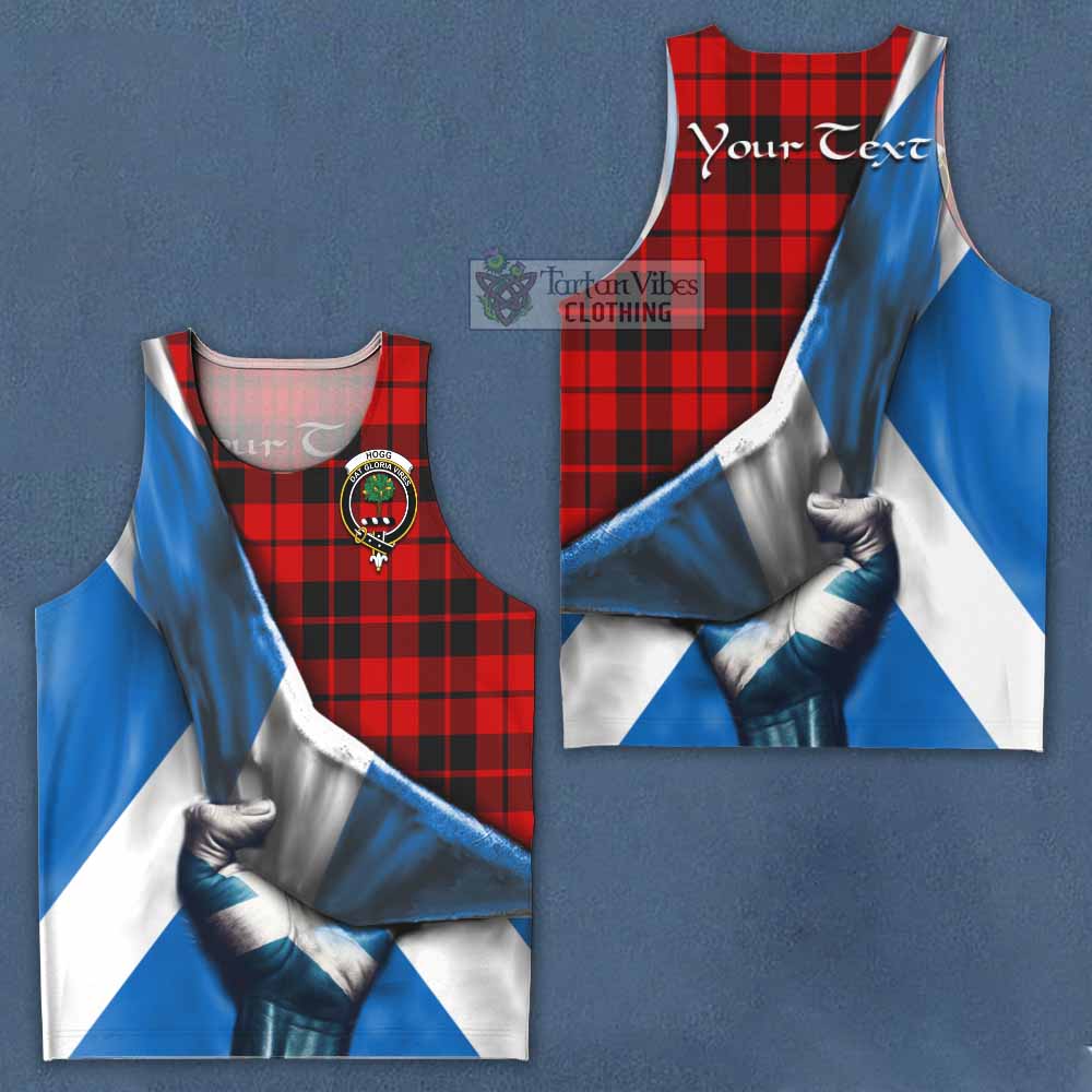 Tartan Vibes Clothing Hogg (Hog) Tartan Men's Tank Top with Family Crest Scotland Patriotic Style