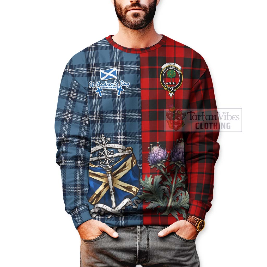 Tartan Vibes Clothing Hogg (Hog) Tartan Sweatshirt Happy St. Andrew's Day Half Tartan Style