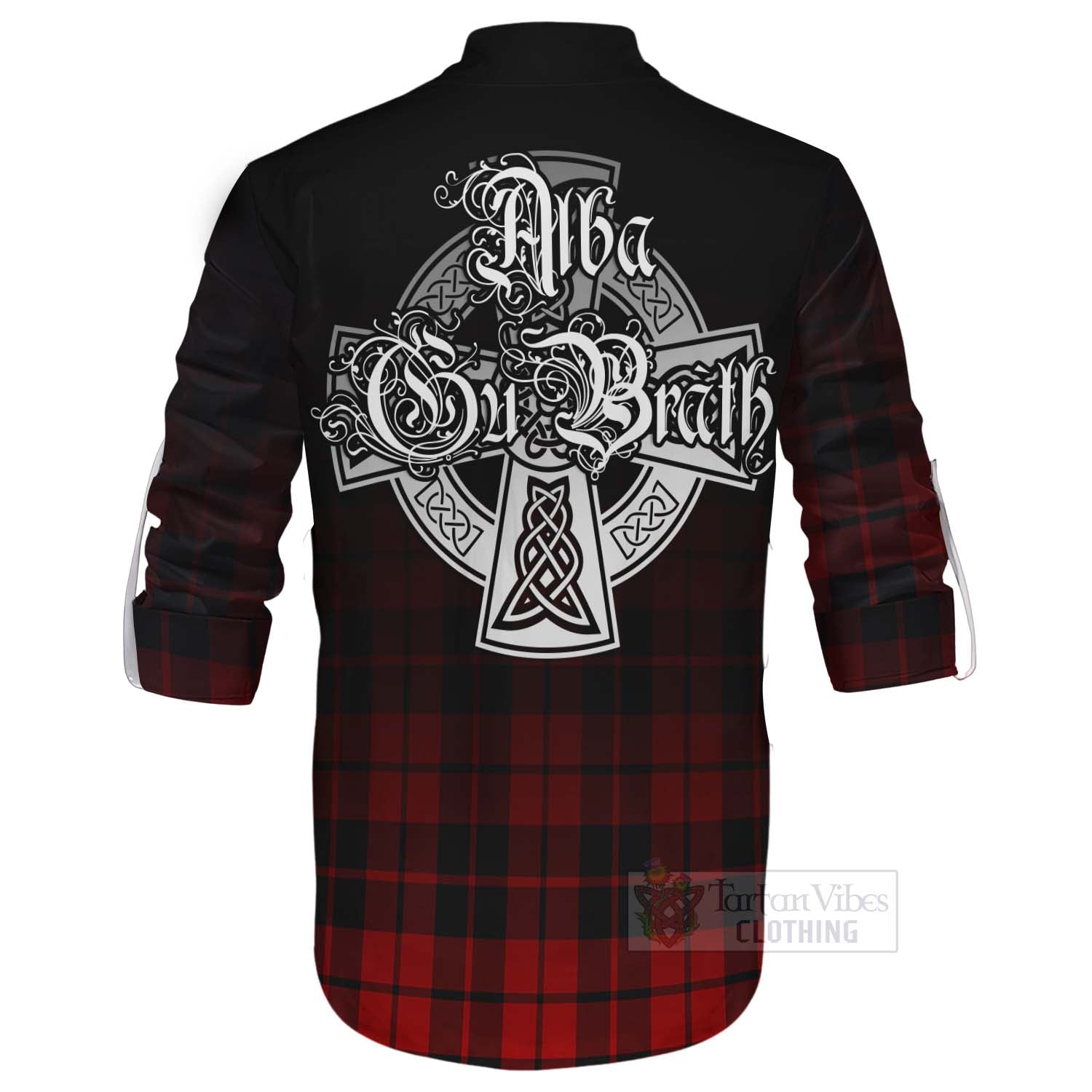 Tartan Vibes Clothing Hogg (Hog) Tartan Ghillie Kilt Shirt Featuring Alba Gu Brath Family Crest Celtic Inspired