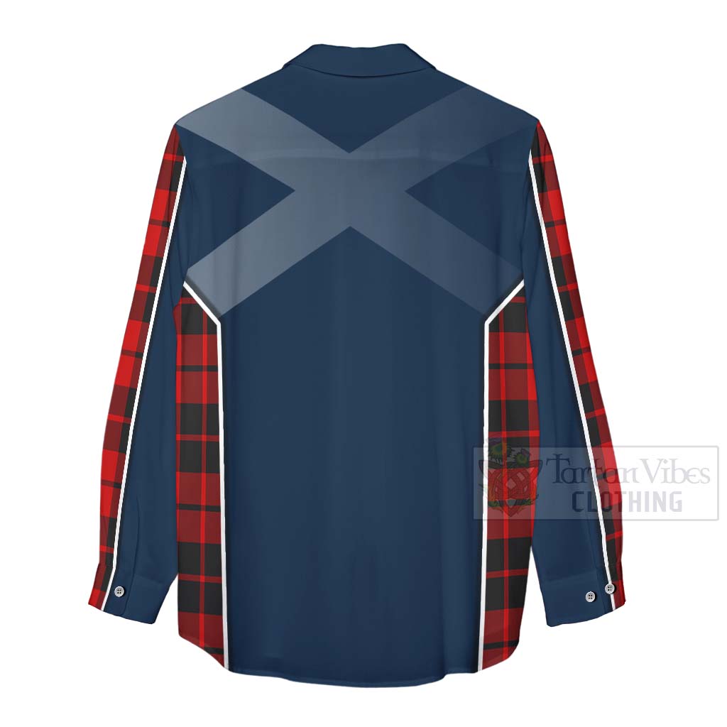 Tartan Vibes Clothing Hogg (Hog) Tartan Women's Casual Shirt with Family Crest and Scottish Thistle Vibes Sport Style