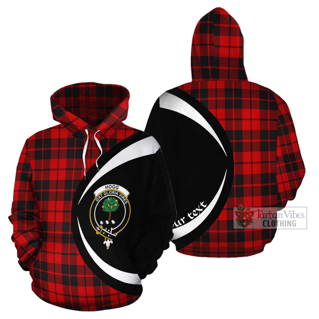 Tartan Vibes Clothing Hogg (Hog) Tartan Cotton Hoodie with Family Crest Circle Style