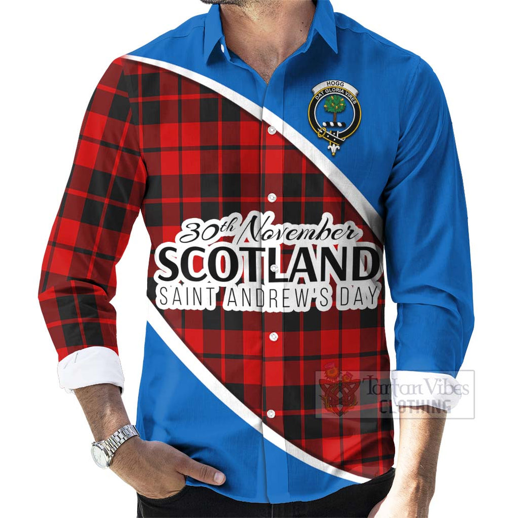 Tartan Vibes Clothing Hogg (Hog) Family Crest Tartan Long Sleeve Button Shirt Celebrate Saint Andrew's Day in Style