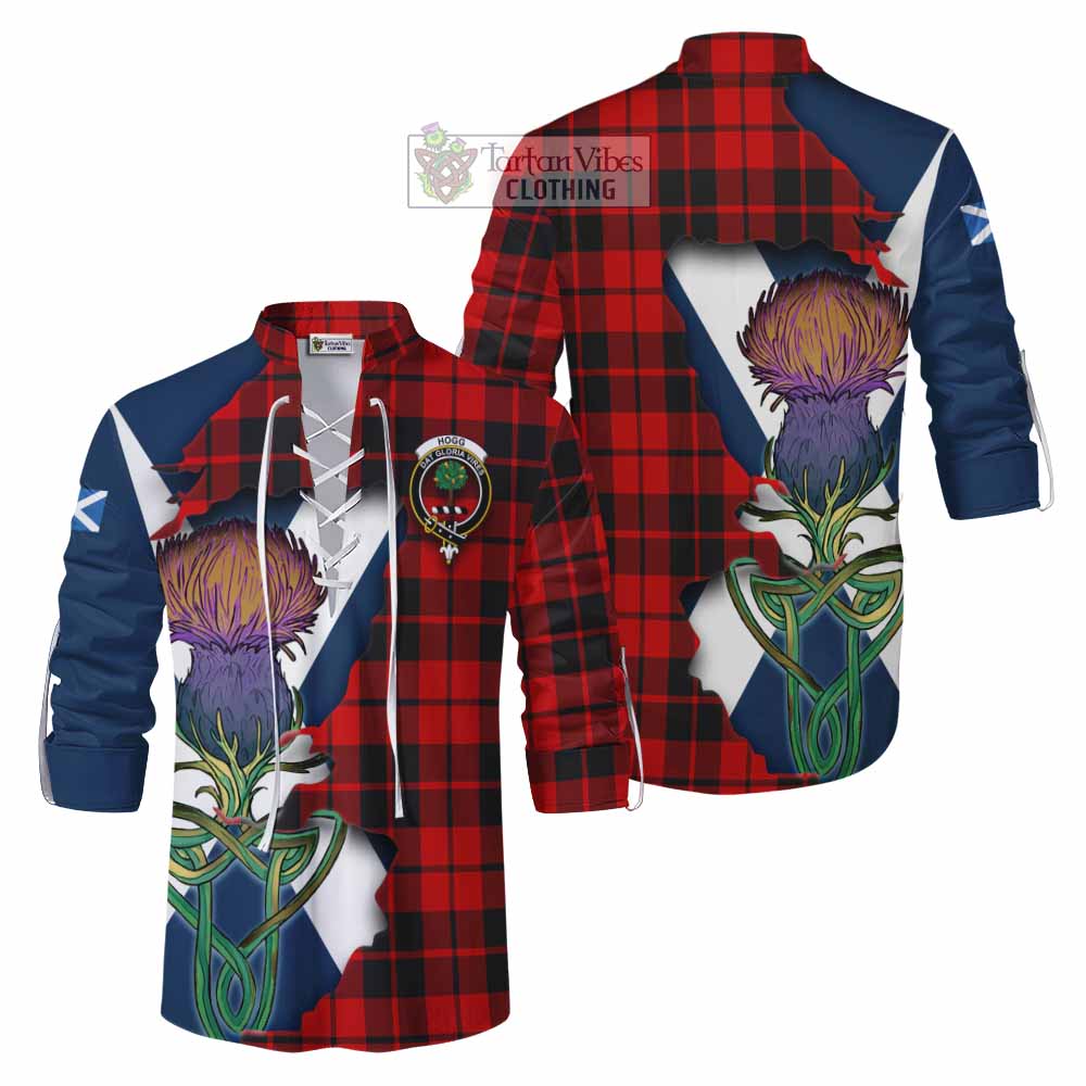 Hogg (Hog) Tartan Family Crest Ghillie Kilt Shirt Scottish Thistle Celtic Inspired - Tartan Vibes Clothing