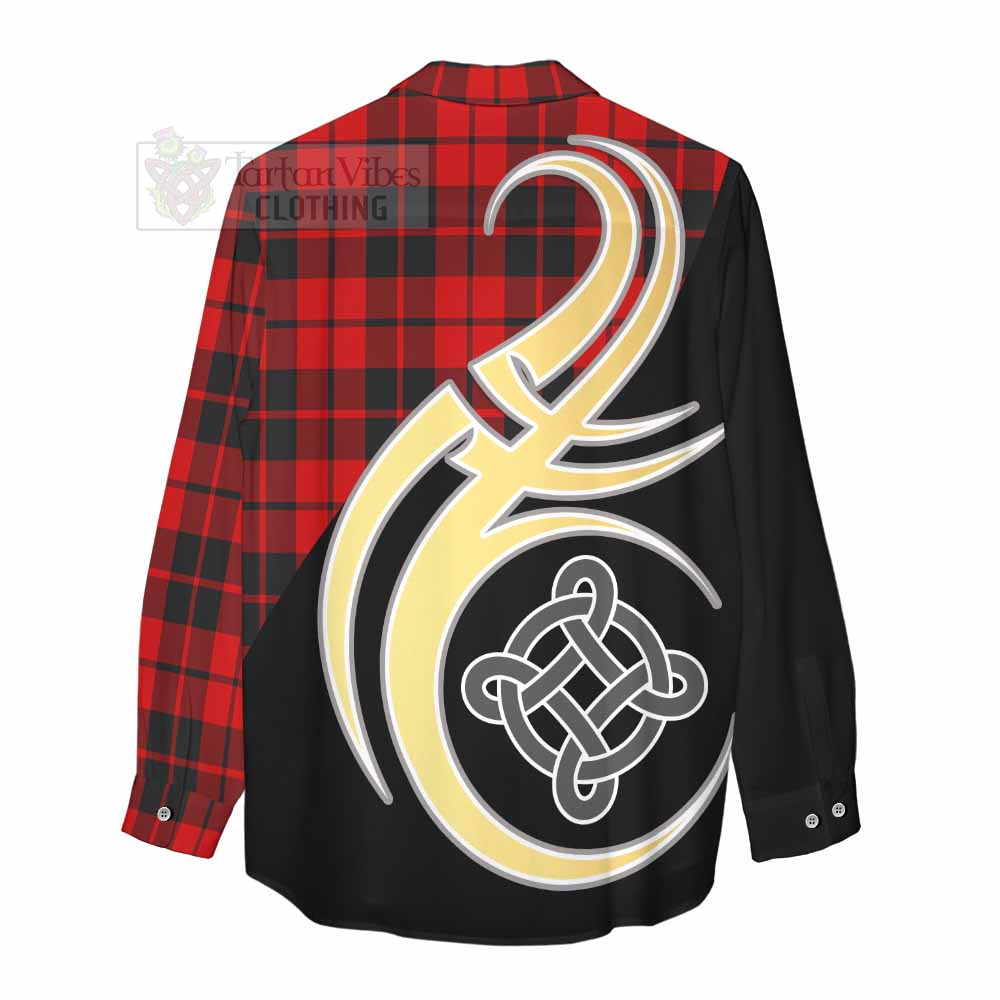 Tartan Vibes Clothing Hogg (Hog) Tartan Women's Casual Shirt with Family Crest and Celtic Symbol Style