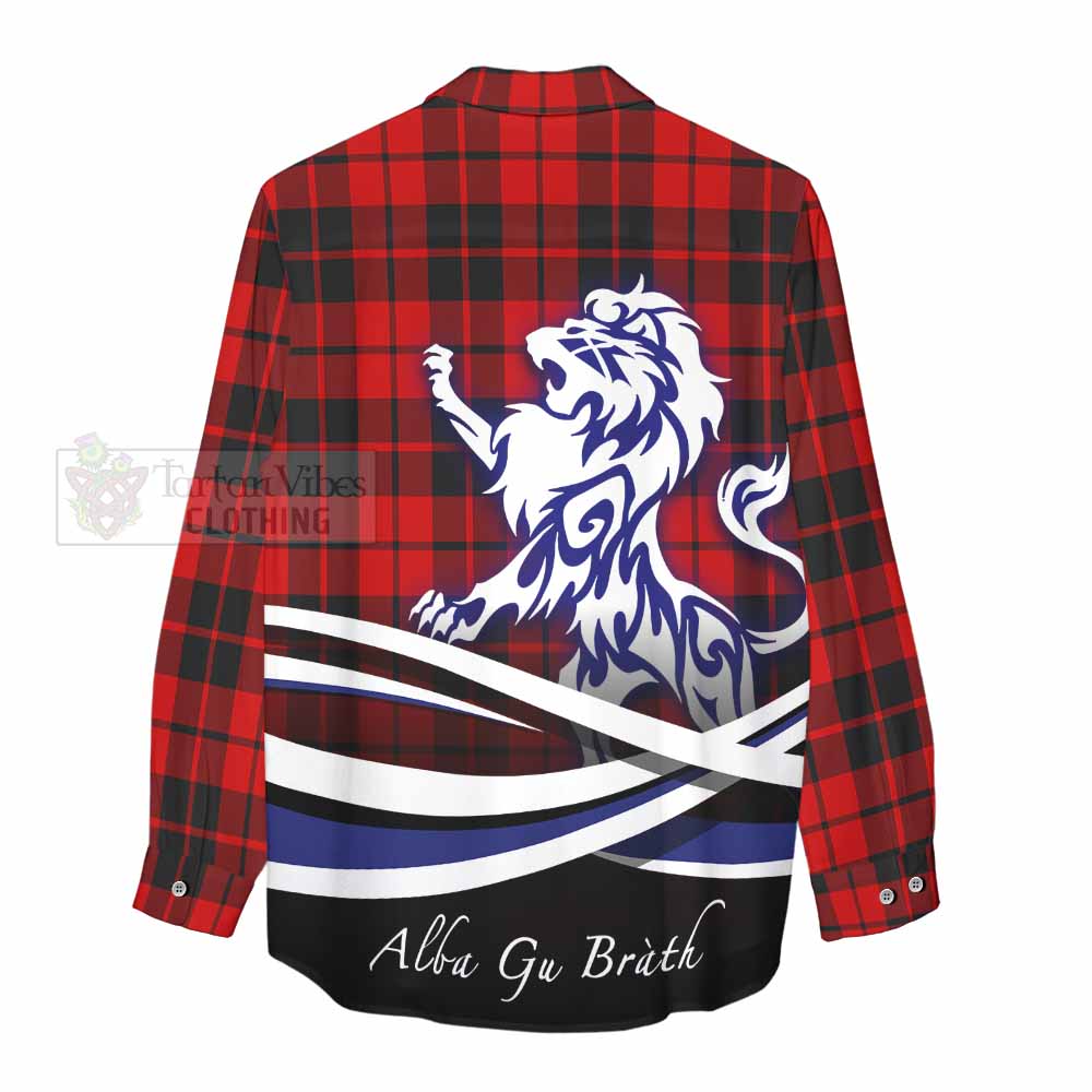 Tartan Vibes Clothing Hogg (Hog) Tartan Women's Casual Shirt with Alba Gu Brath Regal Lion Emblem