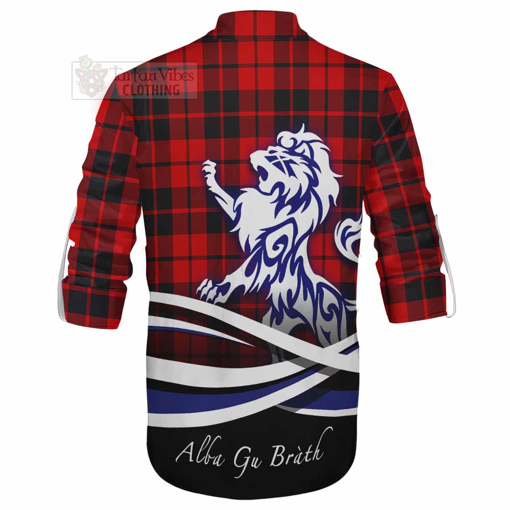 Tartan Vibes Clothing Hogg (Hog) Tartan Ghillie Kilt Shirt with Alba Gu Brath Regal Lion Emblem