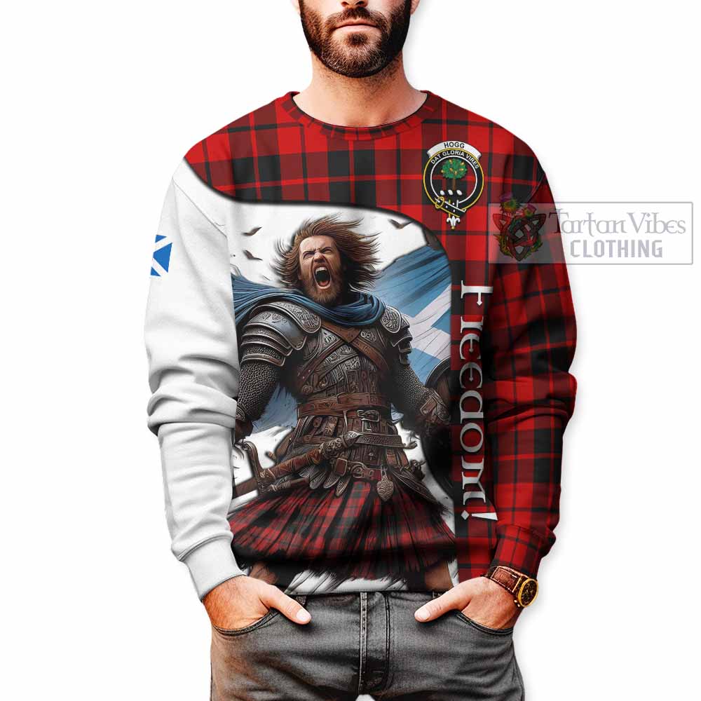 Tartan Vibes Clothing Hogg (Hog) Crest Tartan Sweatshirt Inspired by the Freedom of Scottish Warrior