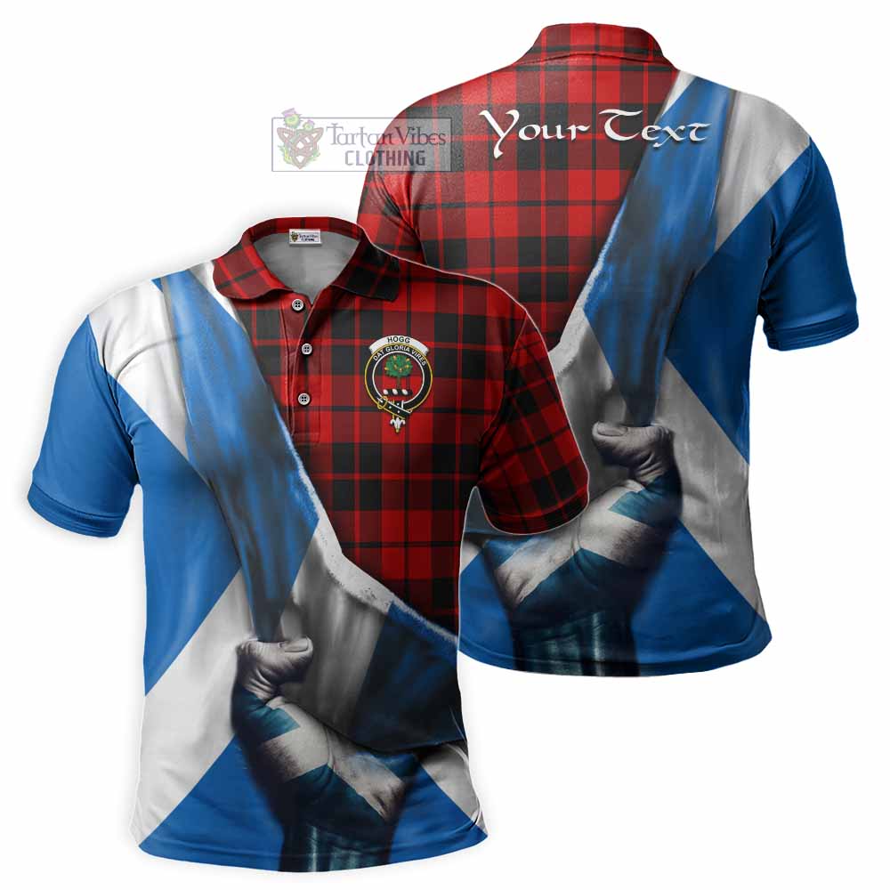 Tartan Vibes Clothing Hogg (Hog) Tartan Polo Shirt with Family Crest Scotland Patriotic Style