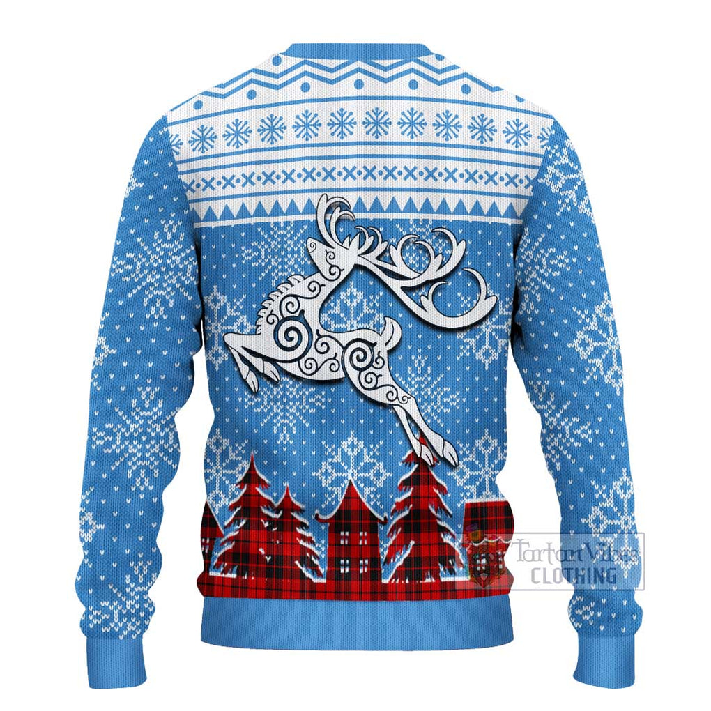 Tartan Vibes Clothing Hogg (Hog) Clan Christmas Ugly Sweater with Tartan and Celtic Raindeer Style