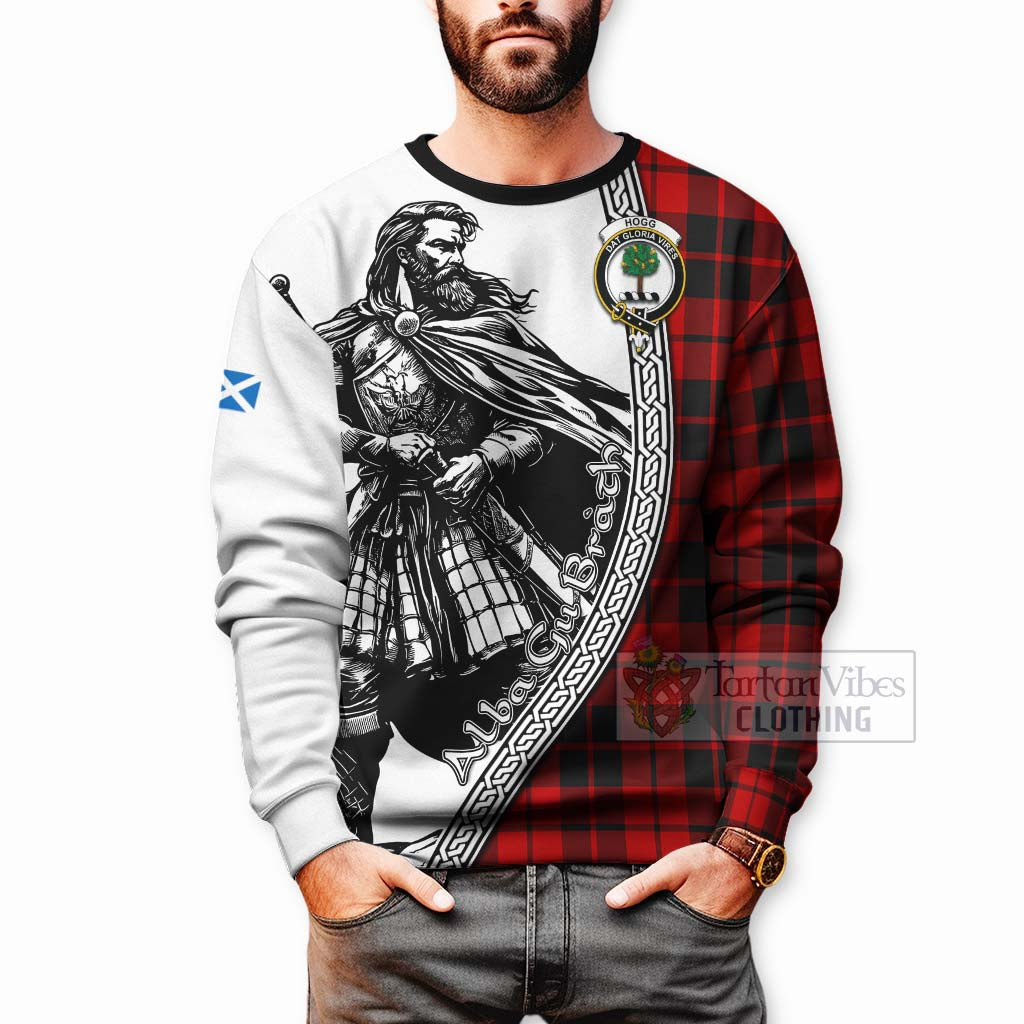 Tartan Vibes Clothing Hogg (Hog) Tartan Clan Crest Sweatshirt with Highlander Warrior Celtic Style