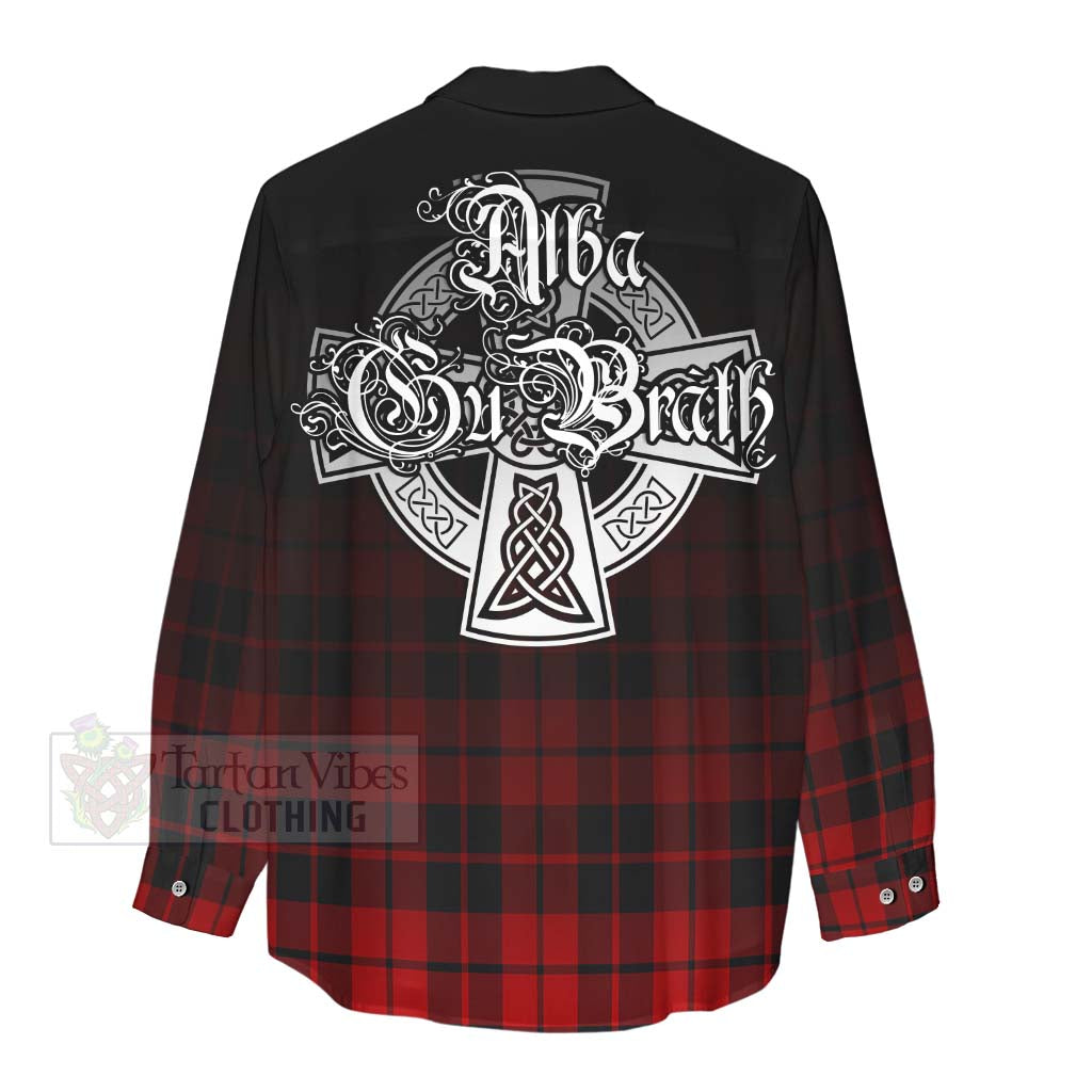 Tartan Vibes Clothing Hogg (Hog) Tartan Women's Casual Shirt Featuring Alba Gu Brath Family Crest Celtic Inspired