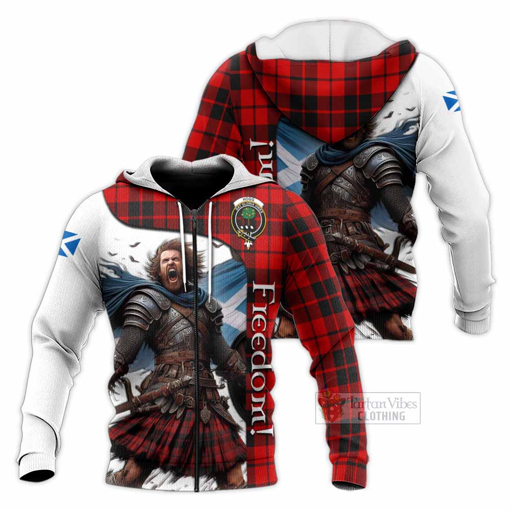 Tartan Vibes Clothing Hogg (Hog) Crest Tartan Knitted Hoodie Inspired by the Freedom of Scottish Warrior