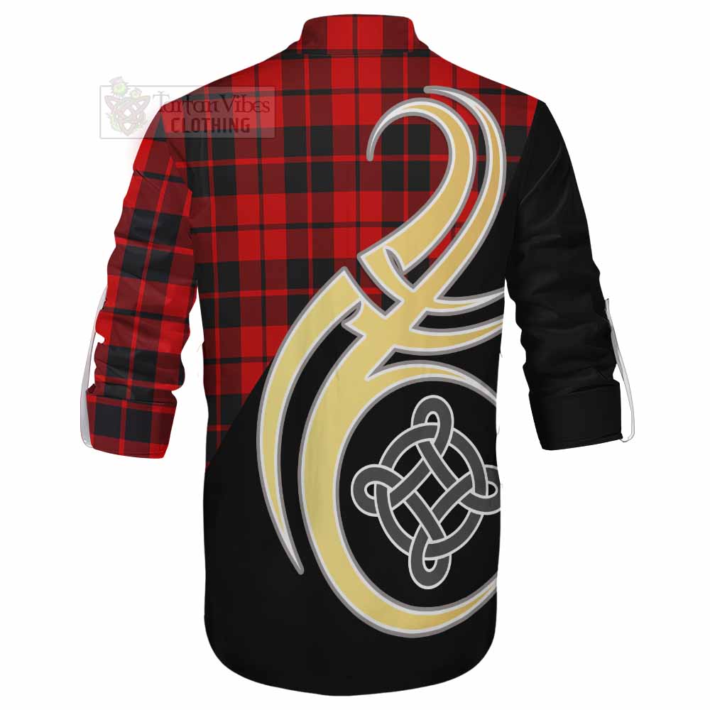 Tartan Vibes Clothing Hogg (Hog) Tartan Ghillie Kilt Shirt with Family Crest and Celtic Symbol Style