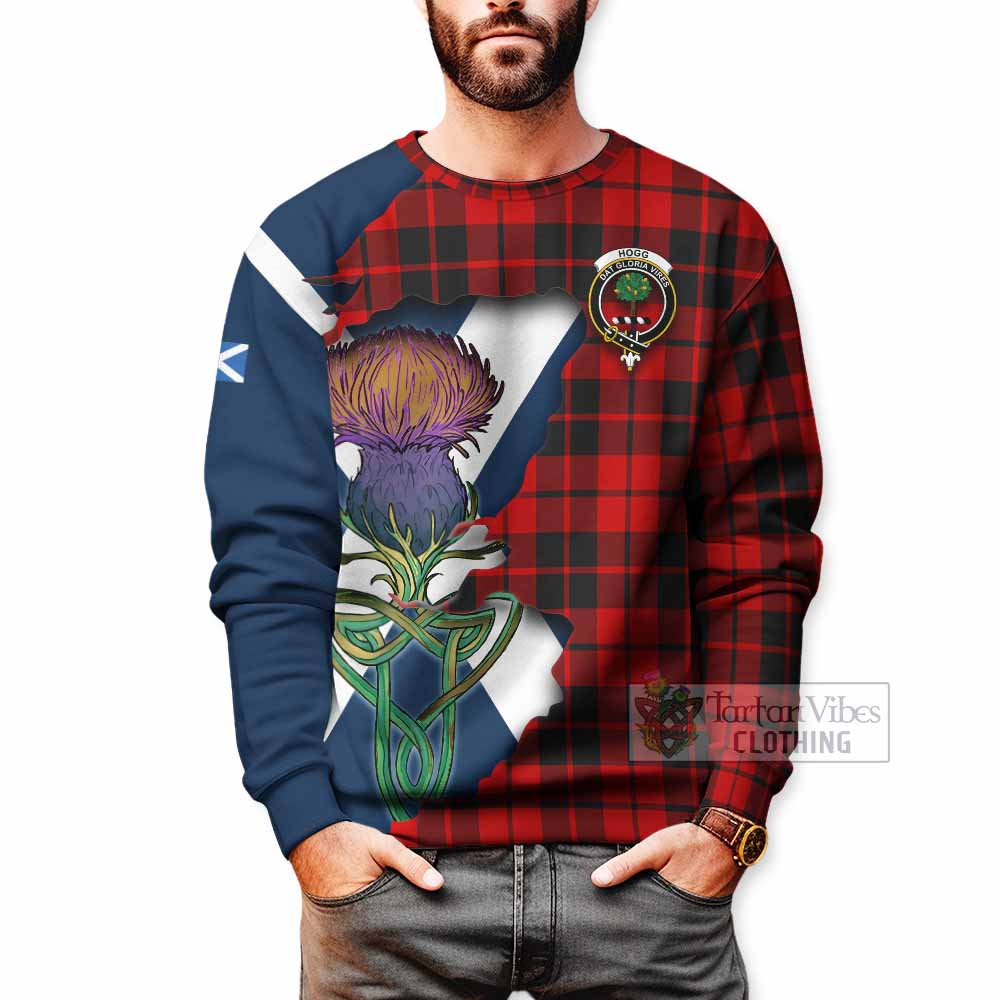 Hogg (Hog) Tartan Family Crest Sweatshirt Scottish Thistle Celtic Inspired - Tartan Vibes Clothing