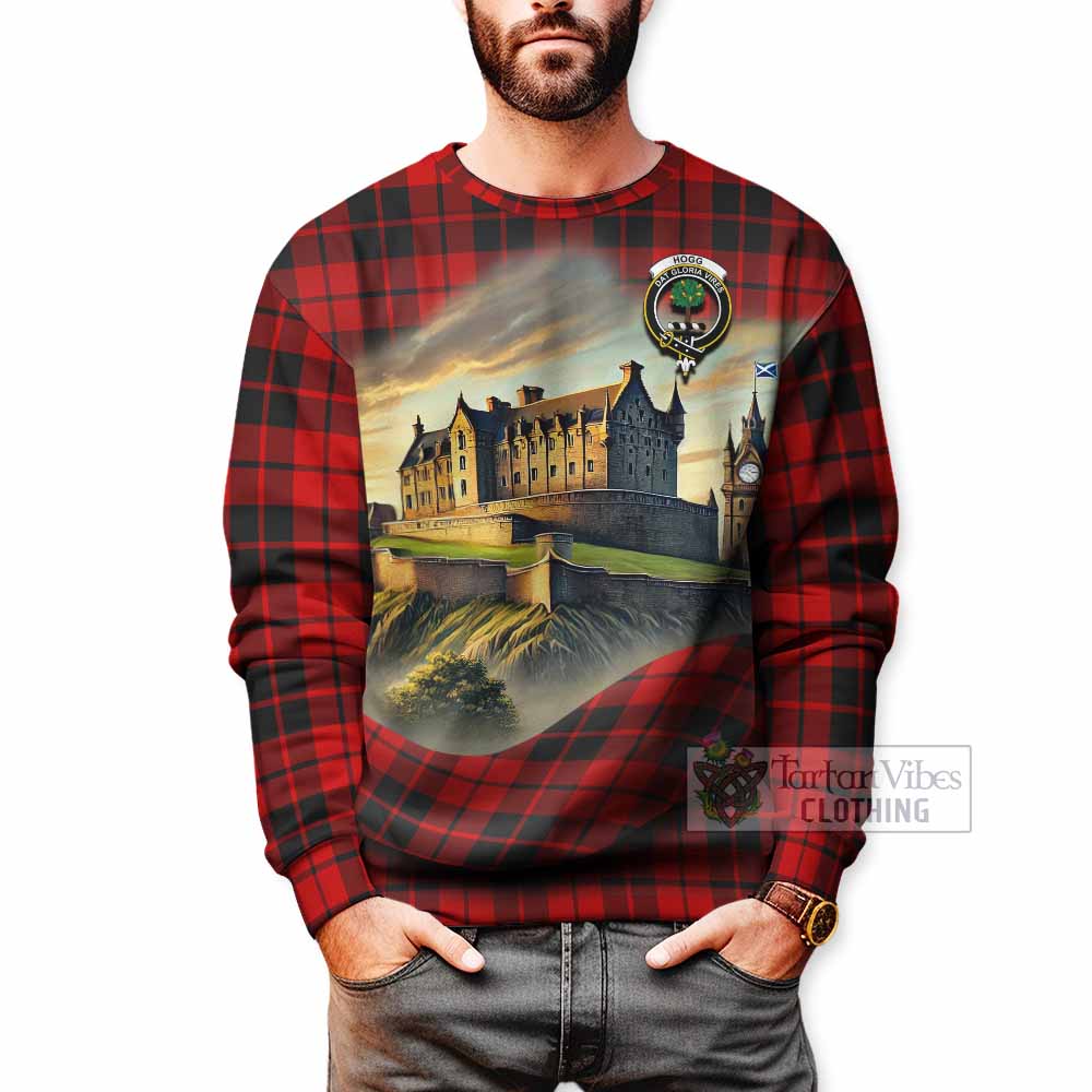 Hogg (Hog) Tartan Family Crest Sweatshirt with Scottish Ancient Castle Style - Tartan Vibes Clothing