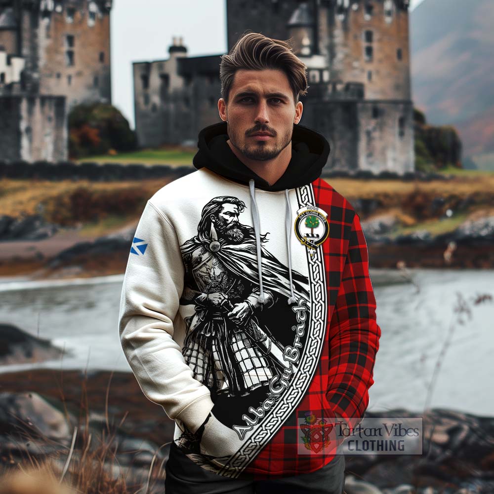 Tartan Vibes Clothing Hogg (Hog) Tartan Clan Crest Cotton Hoodie with Highlander Warrior Celtic Style