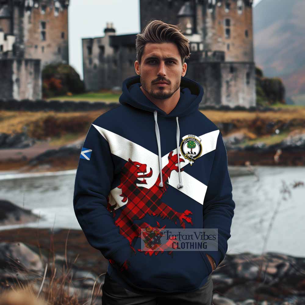 Tartan Vibes Clothing Hogg (Hog) Tartan Lion Rampant Cotton Hoodie Proudly Display Your Heritage with Alba Gu Brath and Clan Name