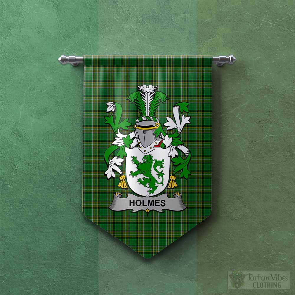 Holmes Irish Clan Tartan Gonfalon, Tartan Banner with Coat of Arms Chevron - Tartan Vibes Clothing