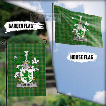 Holmes Irish Clan Tartan Flag with Coat of Arms