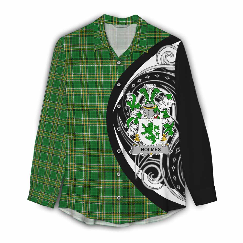 Holmes Irish Clan Women's Casual Shirt Celtic Circle Style Female - Tartan Vibes Clothing