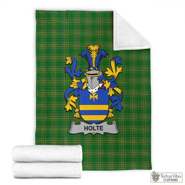 Holte Irish Clan Tartan Blanket with Coat of Arms X-Large 59 x 79 inches 150 x 200 cm - Tartan Vibes Clothing