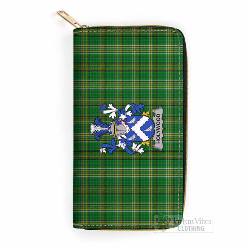 Holywood Irish Clan Tartan Women's Leather Wallet with Coat of Arms One Size 19.7*10.5*3.5 cm - Tartan Vibes Clothing