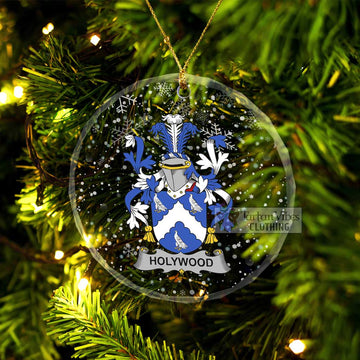 Holywood Irish Clan Christmas Glass Ornament with Coat of Arms