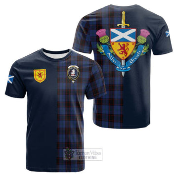 Home (Hume) Tartan Cotton T-shirt Alba with Scottish Lion Royal Arm Half Style