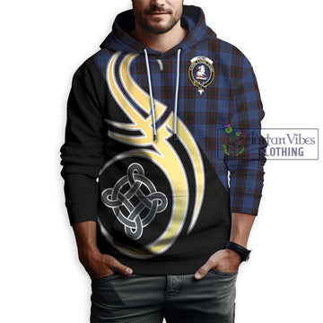 Home (Hume) Tartan Hoodie with Family Crest and Celtic Symbol Style