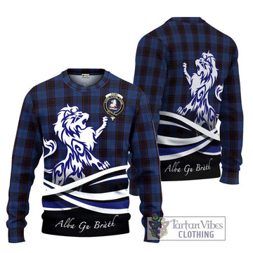 Home (Hume) Tartan Ugly Sweater with Alba Gu Brath Regal Lion Emblem