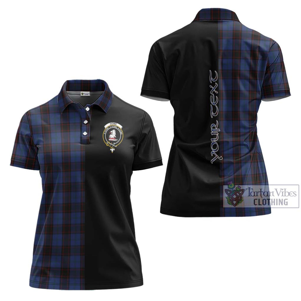 Home (Hume) Tartan Women's Polo Shirt with Family Crest and Half Of Me Style Women - Tartanvibesclothing Shop