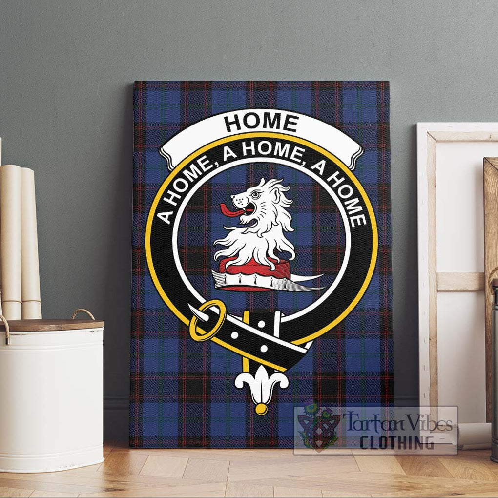 Home (Hume) Tartan Canvas Print Wall Art with Family Crest Without Frame - Tartan Vibes Clothing