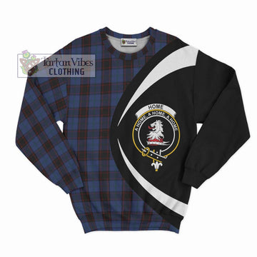 Home (Hume) Tartan Sweatshirt with Family Crest Circle Style